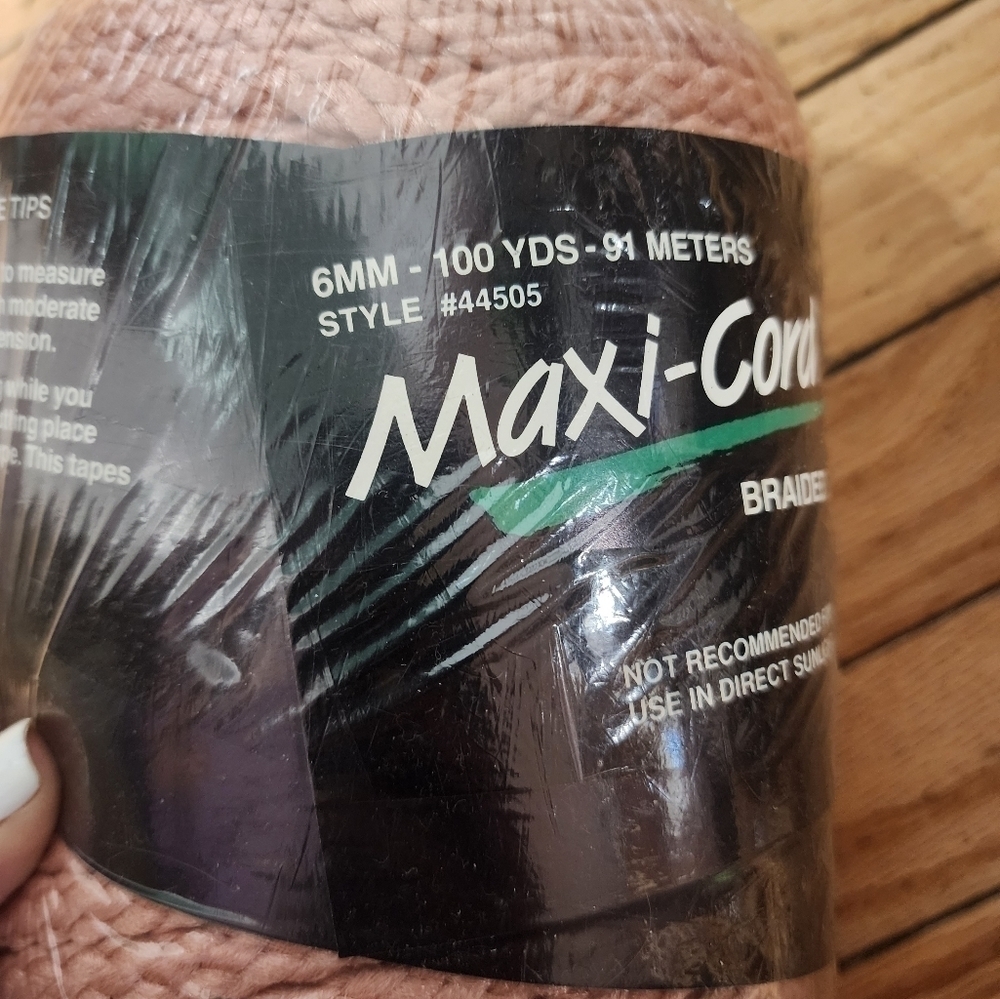 Macrame Maxi-Cord Braided Polypropylene 6MM 100 Yards TealFact Sealed - Picture 2 of 4